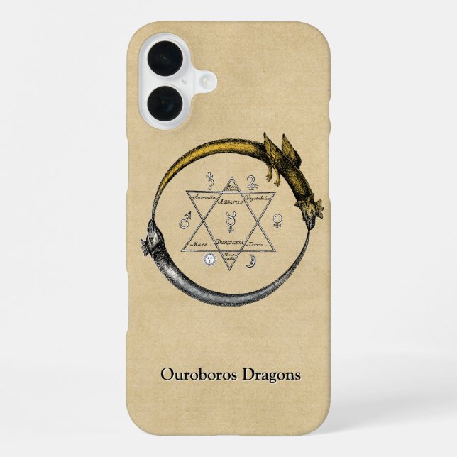 Ouroboros Dragons with Name iPhone Case (Back)