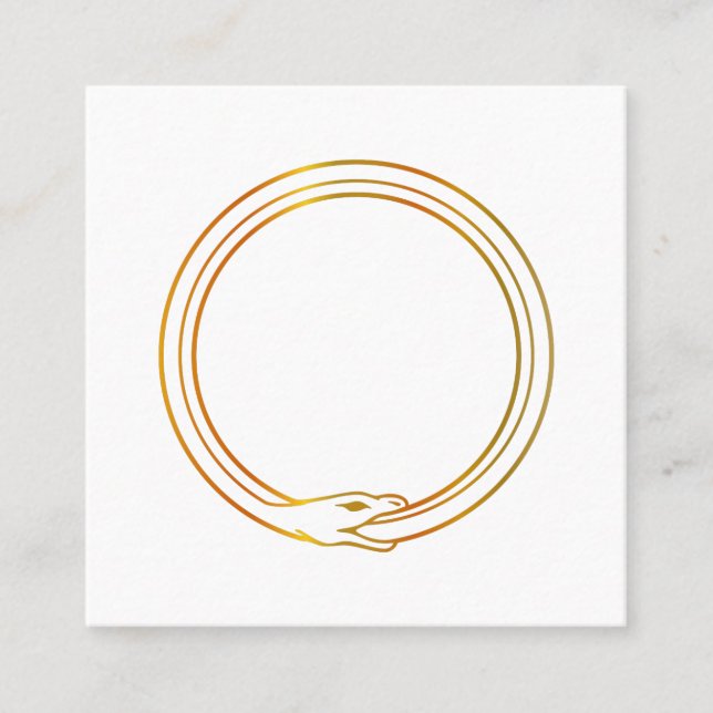 Ouroboros snake golden self ingesting snake symbol referral card (Front)