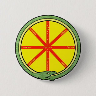 Ouroboros wheel 6 cm round badge