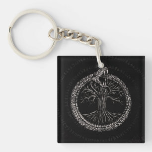 Ouroboros with Tree of Life Key Ring
