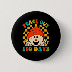 Out 100 Days Of School Teacher Student Eyes Happy  6 Cm Round Badge