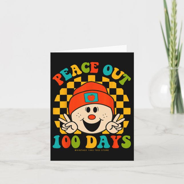 Out 100 Days Of School Teacher Student Eyes Happy  Card (Front)