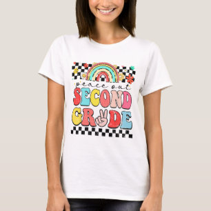Out 2nd Grade Retro Groovy Happy Last Day Of Schoo T-Shirt