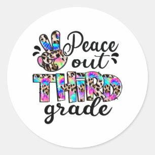 Out 3rd Grade Tie Dye Happy Last Day Of School Classic Round Sticker