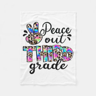 Out 3rd Grade Tie Dye Happy Last Day Of School  Fleece Blanket