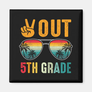 Out 5th Grade Retro Graduation Last Day Of School Magnet