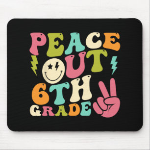 Out 6th Grade Groovy Graduation Last Day Of School Mouse Pad