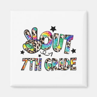 Out 7th Grade Tie Dye Happy Last Day Of School  Magnet