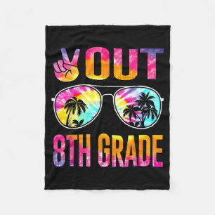 Out 8th Grade Tie Dye Graduation Last Day Of Schoo Fleece Blanket