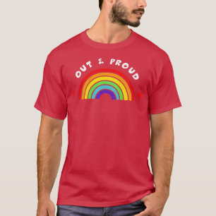 Out And Proud Tshirt LGBT Pride  LGBTQ Supporter P