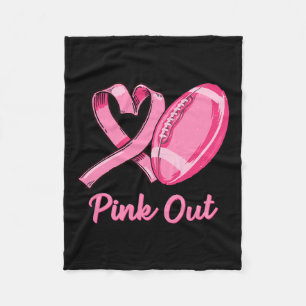 Out Breast Cancer Awareness Bleached Football Mum Fleece Blanket