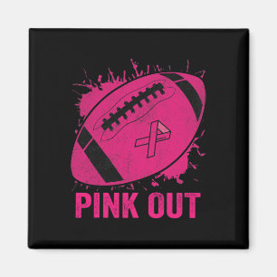 Out Breast Cancer Awareness Football Breast Cancer Magnet