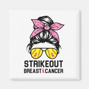 Out Breast Cancer Awareness Softball Mum Women Magnet