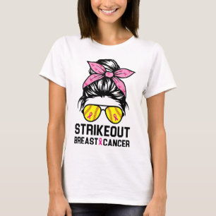 Out Breast Cancer Awareness Softball Mum Women T-Shirt