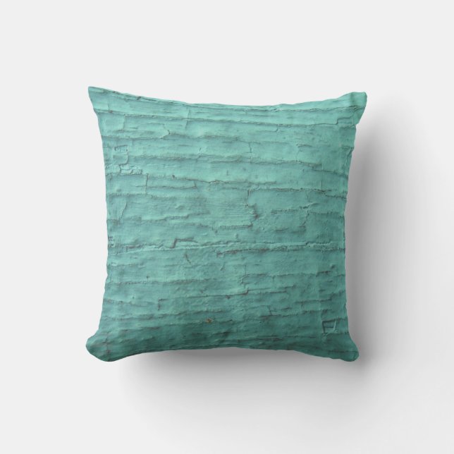 Out door or indoor Solid teal sky blue  pillow (Front)