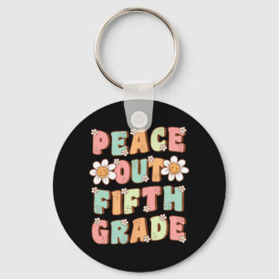 Out Fifth Grade Cute Groovy Last Day Of 5th Grade  Key Ring