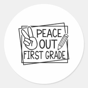 Out First Grade Last Day Of School Summer Break Classic Round Sticker