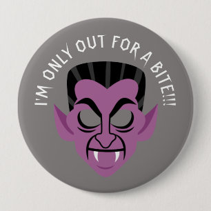 Out for a bite Vampire Halloween party button