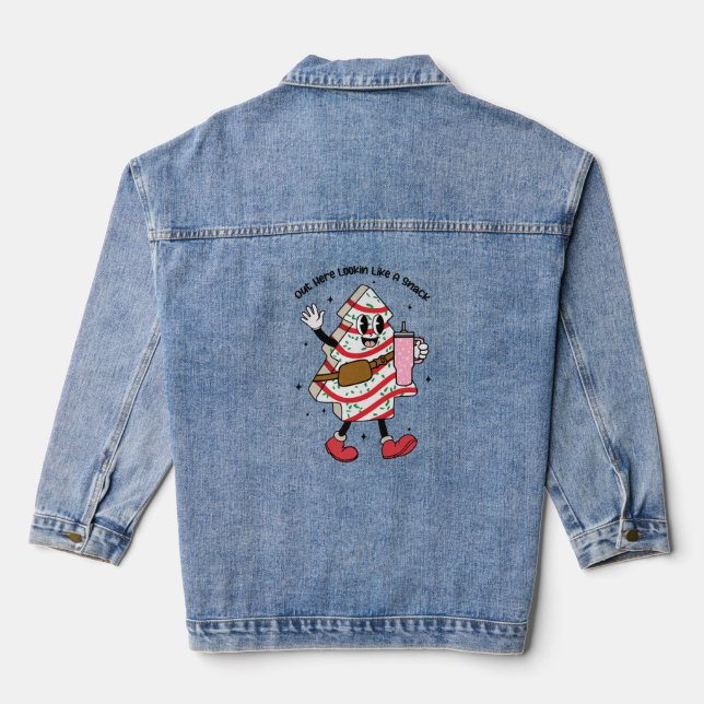 Out Here Lookin Like A Snack - Boujee Christmas Denim Jacket (Back)
