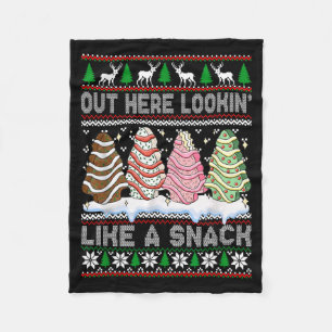 Out Here Lookin' Like A Snack Christmas Cakes Debb Fleece Blanket