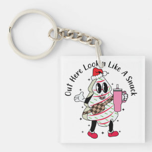 Out Here Lookin Like A Snack - Christmas Tree Cake Key Ring
