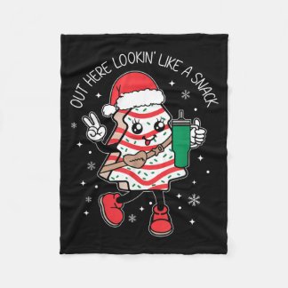 Out Here Looking Like A Snack Christmas Tree Cake Fleece Blanket