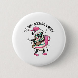 Out Here Looking Like A Snack Cute Boo Jee Xmas Tr 6 Cm Round Badge