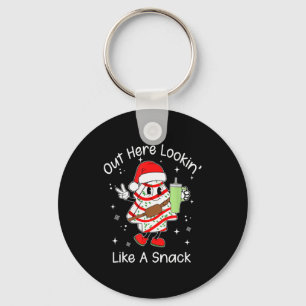 Out Here Looking Like A Snack, Funny Christmas Cak Key Ring