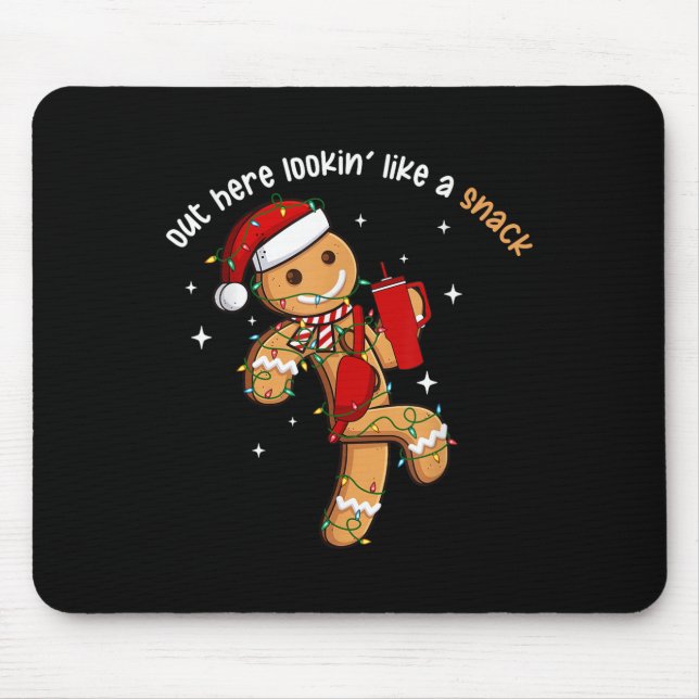 Out Here Looking Like A Snack Funny Xmas Light Gin Mouse Pad (Front)