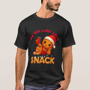 Out Here Looking Like A Snack Funny Xmas Light Gin T-Shirt