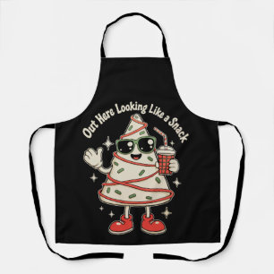 Out Here Looking Like A Snack Xmas Tree Cake Apron