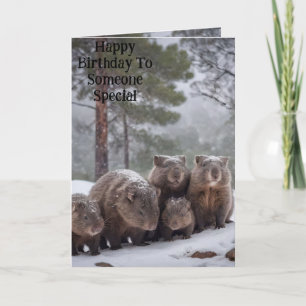 Out In The Cold: Wombat Birthday Card