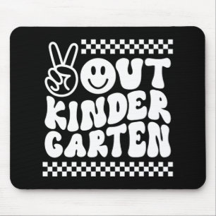 Out Kindergarten Cute Groovy Last Day Of School Mouse Pad