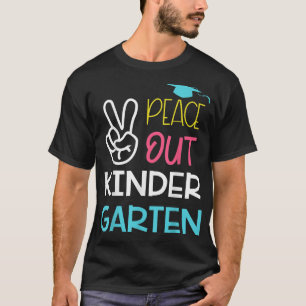 Out Kindergarten Invitation Peace Sunset Kids End  T-Shirt