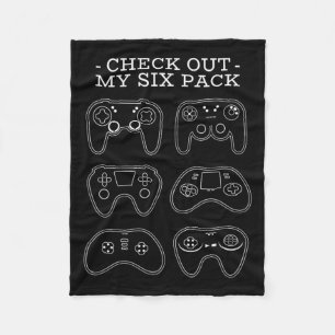 Out My Six Pack - Funny Gamer Video Game Player Ga Fleece Blanket
