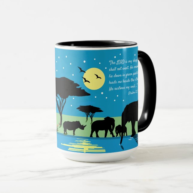 Out of Africa Mug—Psalm 23 Mug (Front Right)