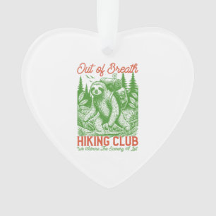 Out of Breath Funny Sloth Hiking Club Ornament