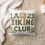 Out Of Breath Hiking Society Funny Sloth Hiker Cushion<br><div class="desc">"Experience the perfect blend of nature, camping, and outdoor adventure with this hilarious and eye-catching design. Inspired by mountain exploration, trekking, and hiking journeys, this artwork features a funny sloth that captures the true spirit of an exhausted hiker—out of breath but still embracing the adventure. Designed for hiking lovers and...</div>