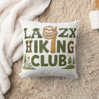 Out Of Breath Hiking Society Funny Sloth Hiker Cushion