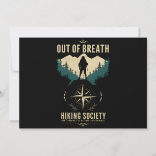 Out of Breath Hiking Society Hiker Nature Love Invitation