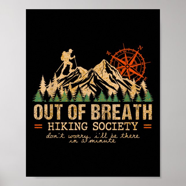 Out Of Breath Hiking Society Hiking Crew Happy Cam Poster (Front)