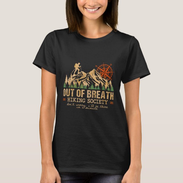 Out Of Breath Hiking Society Hiking Crew Happy Cam T-Shirt (Front)