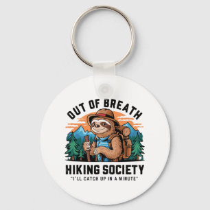 Out Of Breath Hiking Society Outdoor Camping Sloth Key Ring