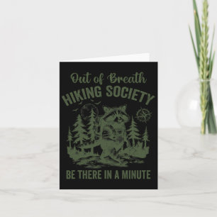 Out Of Breath Hiking Society Racoon Retro Hiking Card