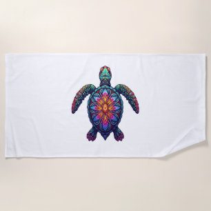 Out Of Breath Hiking Society Turtle T-Shirt Beach Towel