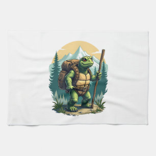 Out Of Breath Hiking Society Turtle T-Shirt Tea Towel
