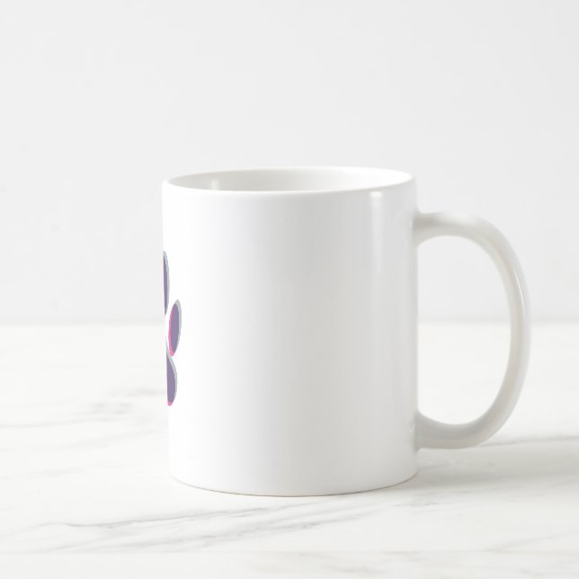 Out of Focus Dog Paw Print Coffee Mug (Right)
