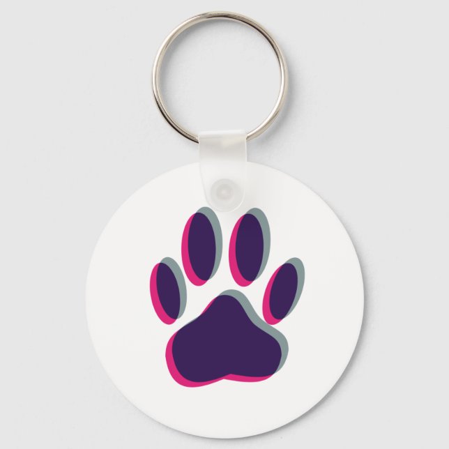 Out of Focus Dog Paw Print Key Ring (Front)