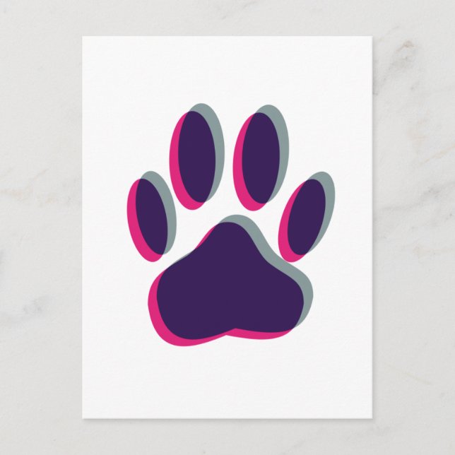 Out of Focus Dog Paw Print Postcard (Front)