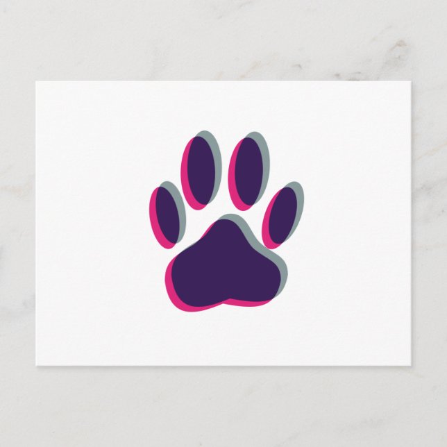 Out of Focus Dog Paw Print Postcard (Front)